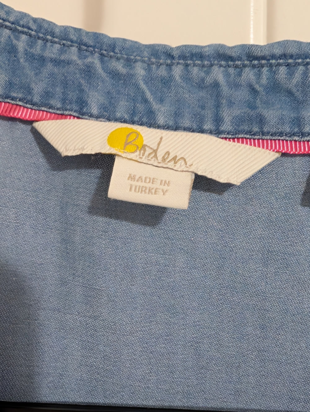 Boden Aubrey Denim Midi Chambray Tie-Waist Dress in Light Blue Size US 6 - Picture 3 of 11